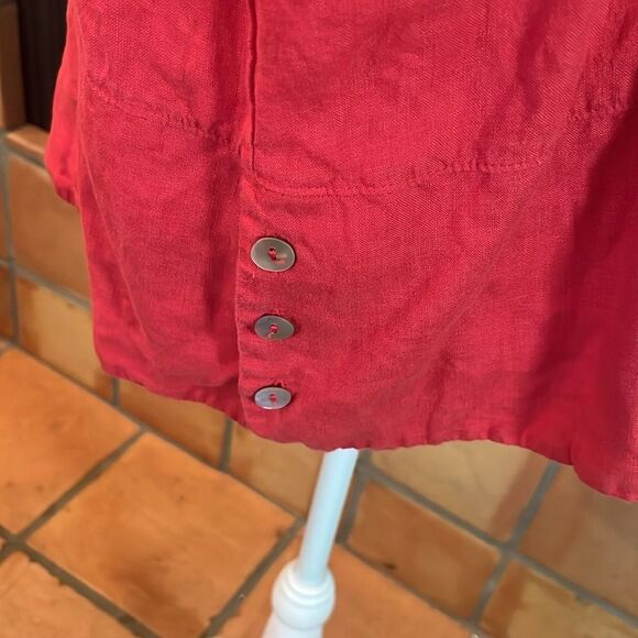 Bryn Walker 2-Piece Linen Set, Red, size L - Picture 2 of 12